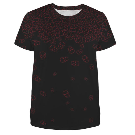 ANTIBrand Tumbling Skulls T-shirt in red on black