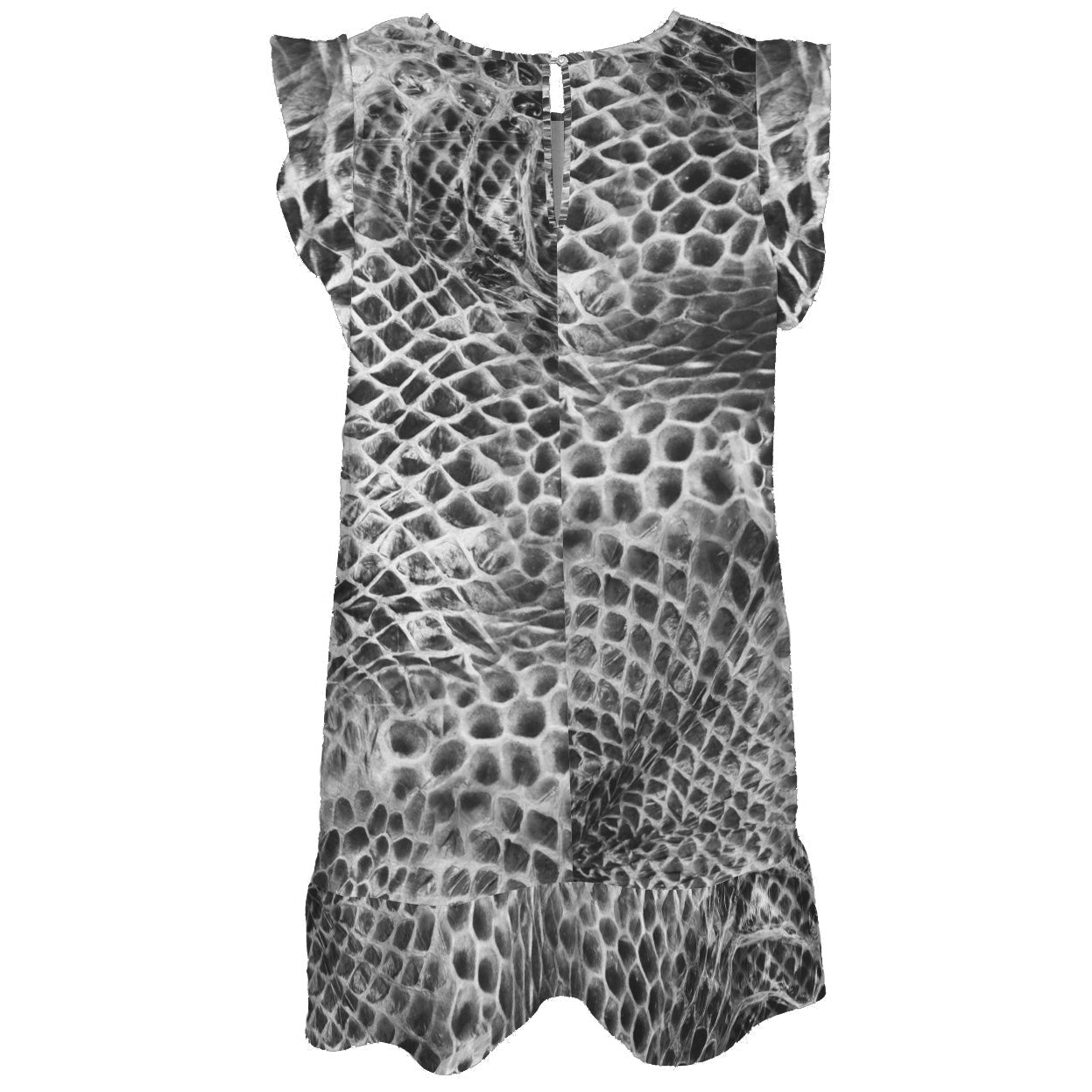 ANTIBrand Shedding Skin Snakeskin Ruffle Mini Dress