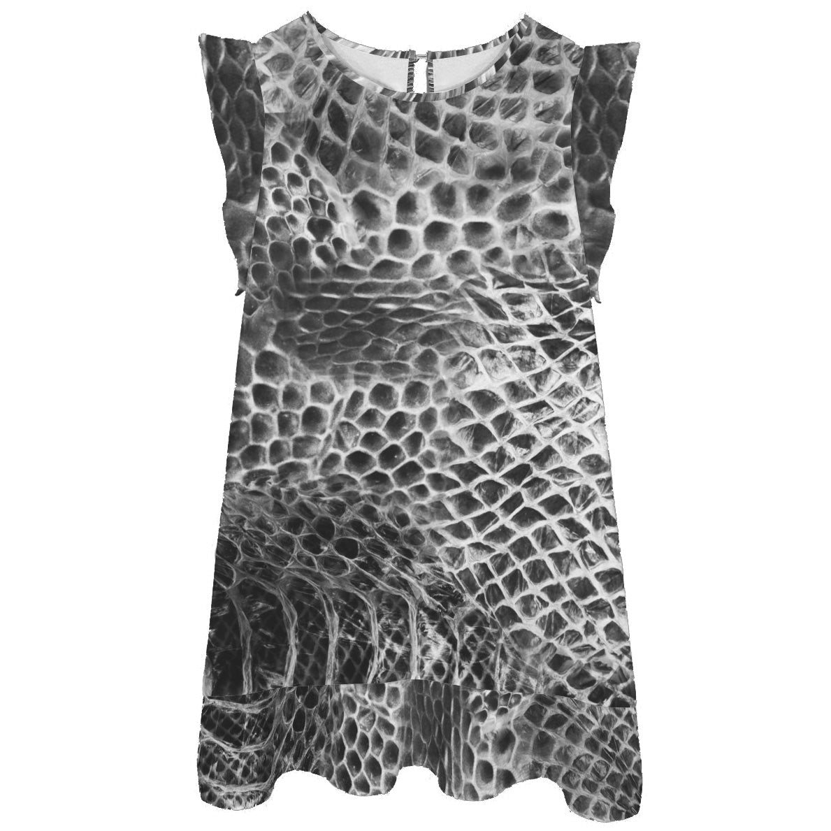 ANTIBrand Shedding Skin Snakeskin Ruffle Mini Dress