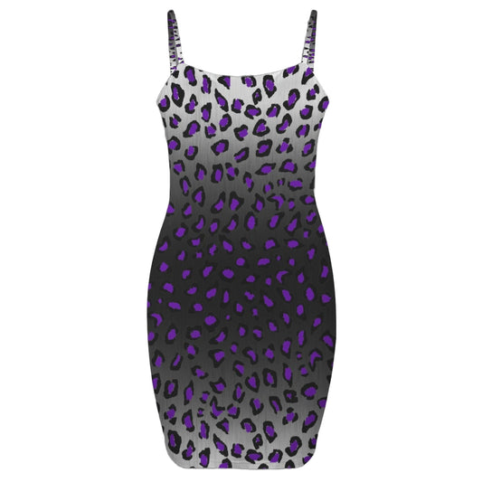 goth leopard print mini dress front view