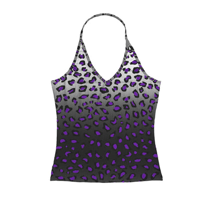 ANTIBrand Panther of Steel halter top with purple leopard print gradient