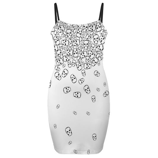 ANTIBrand skull print goth mini bodycon dress