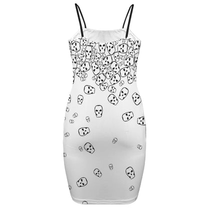 ANTIBrand skull print goth mini bodycon dress
