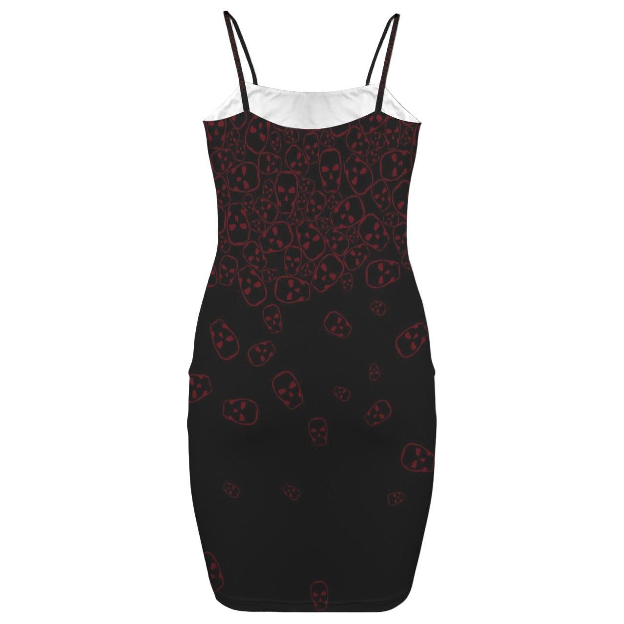 goth skull print mini dress back view