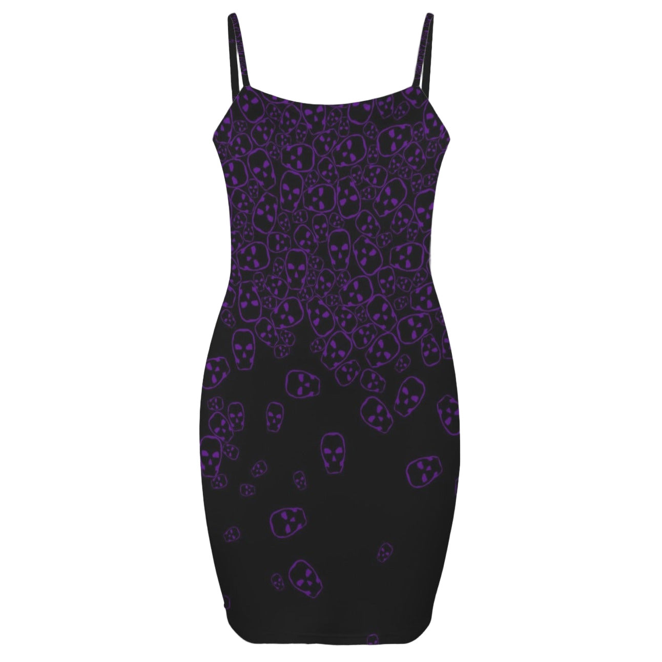 ANTIBrand purple skull print goth mini bodycon dress