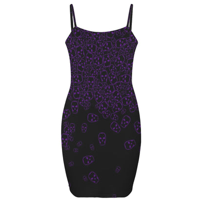 ANTIBrand Misfits Rack - Tumbling Purple Skull Bodycon Dress - XL (UK 16)