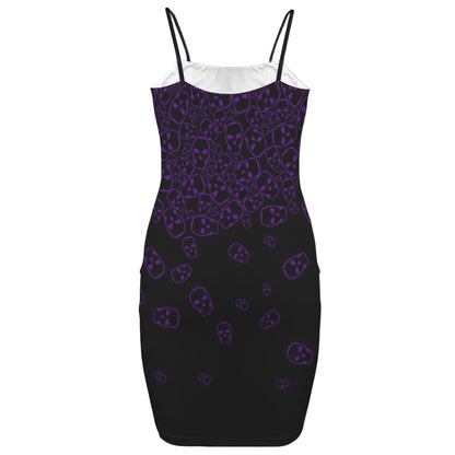 ANTIBrand Misfits Rack - Tumbling Purple Skull Bodycon Dress - XL (UK 16)
