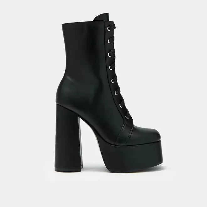 Gothic Attitude Abigail Lace Up Boots - Kate's Clothing