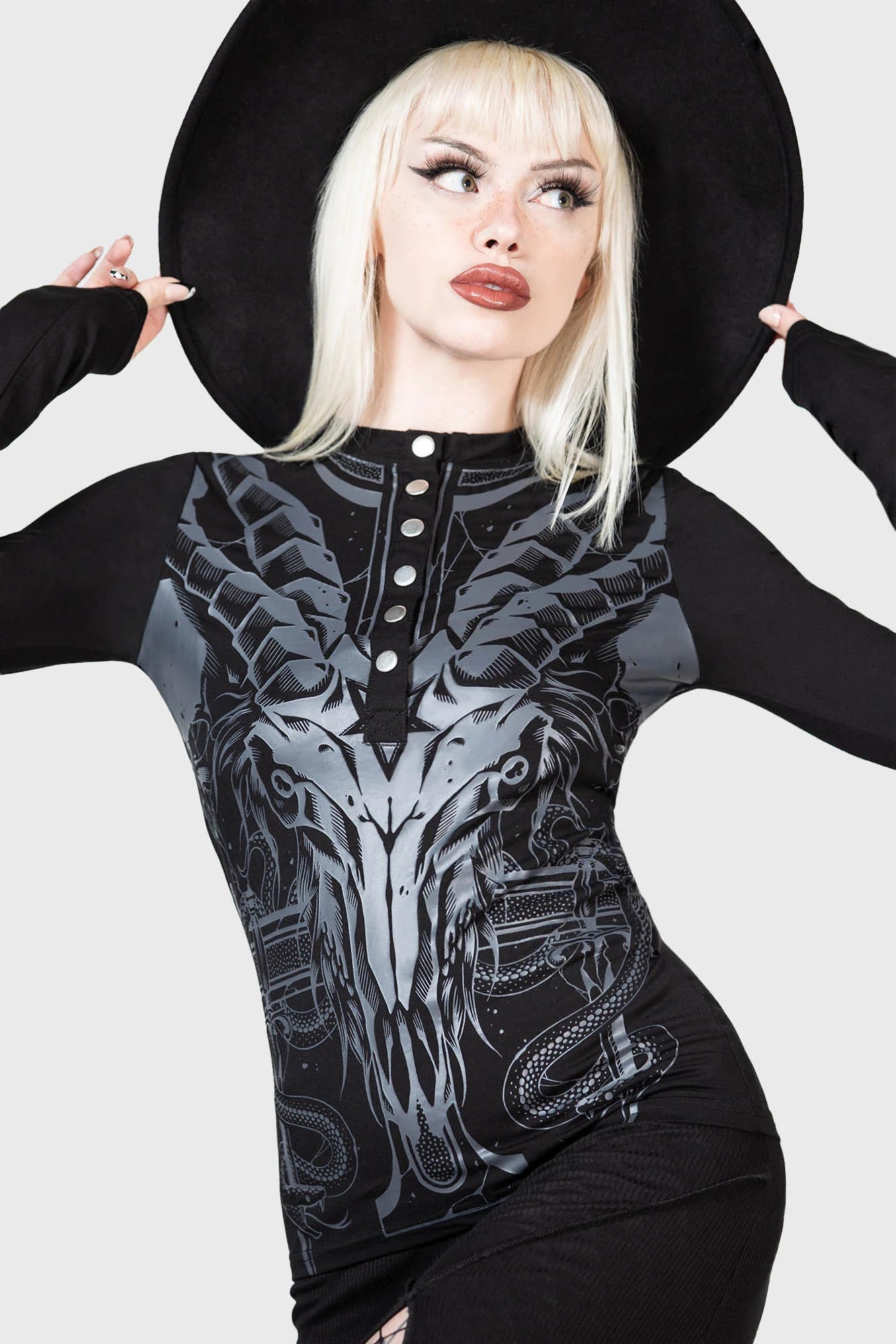 Killstar Abyssful Henley Top - Kate's Clothing
