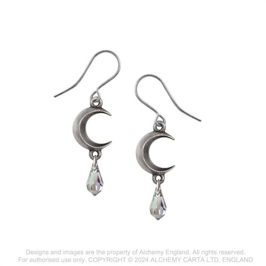 Alchemy Gothic Tears of the Moon Earrings - Wolf Tear Crystal - Kate's Clothing