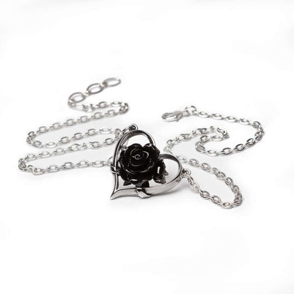 Alchemy Gothic Heart of Blackness necklace enigmatic black rose statement