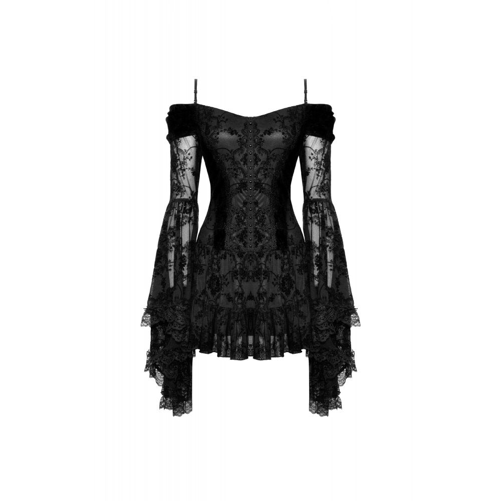 Dark In Love Alora Lace Off Shoulder Dress﻿ - Kate's Clothing