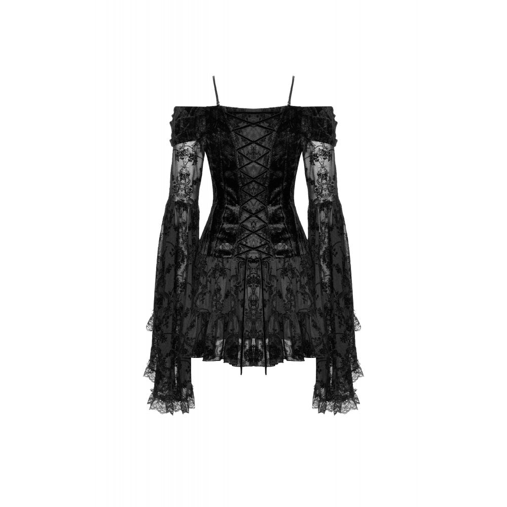 Dark In Love Alora Lace Off Shoulder Dress﻿ - Kate's Clothing