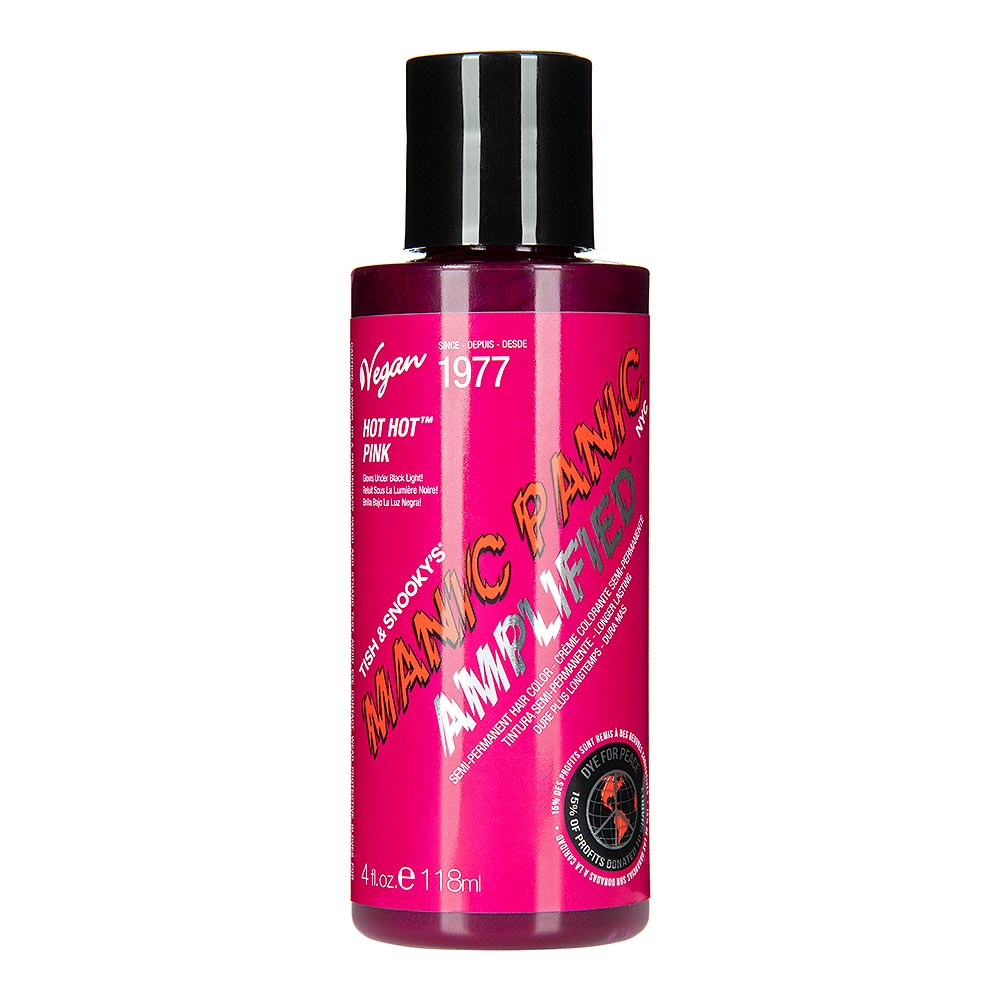 Manic Panic Amplified Hot Hot Pink stunning bright UV reactive vegan semi-permanent dye