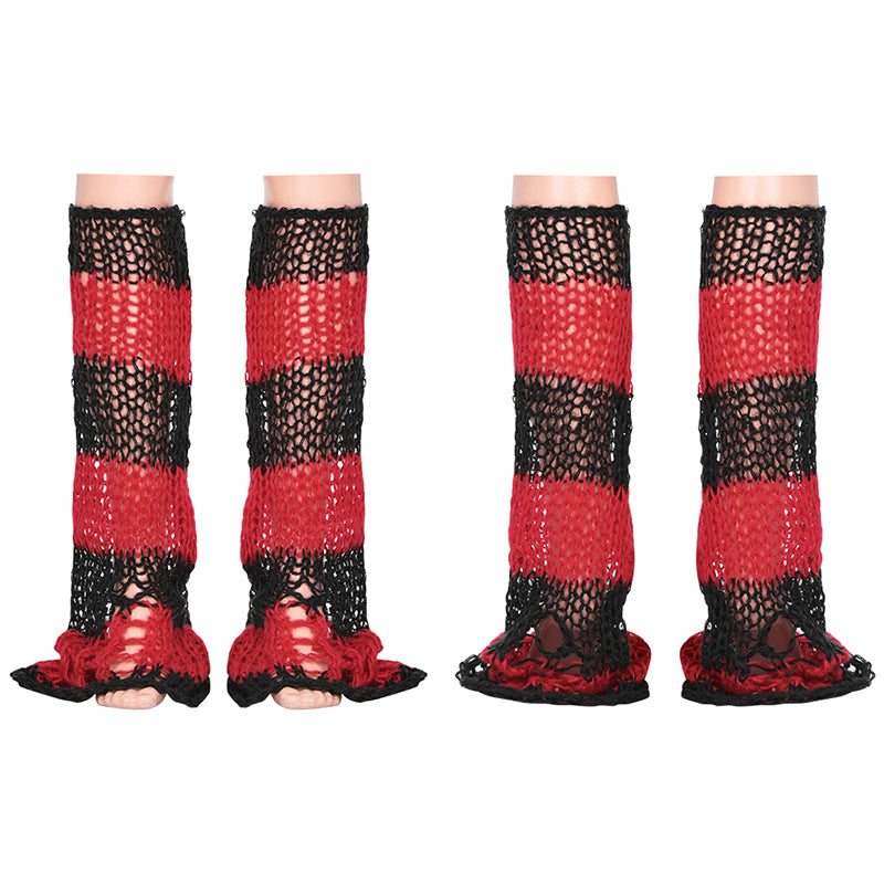 Annalise Leg Warmers - Black and Red - Kate's Clothing