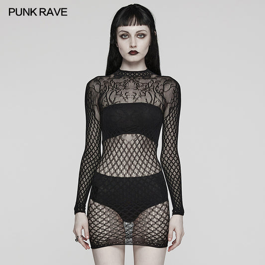 Punk Rave Ansley Fitted Mesh Dress - Kate's Clothing