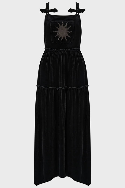 Killstar Ascended Velvet Maxi Pinafore Dress