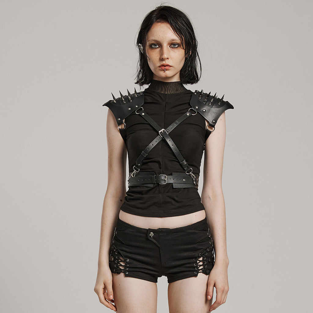 Punk Rave Ava Spiked Harness Belt - Kate's Clothing
