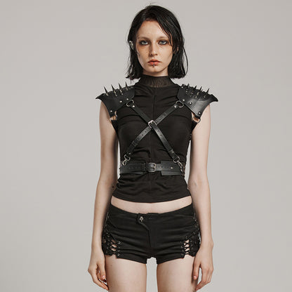 Punk Rave Ava Spiked Harness Belt - Kate's Clothing