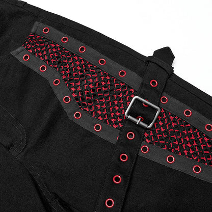 Punk Rave Ayita Trousers - Red and Black - Kate's Clothing