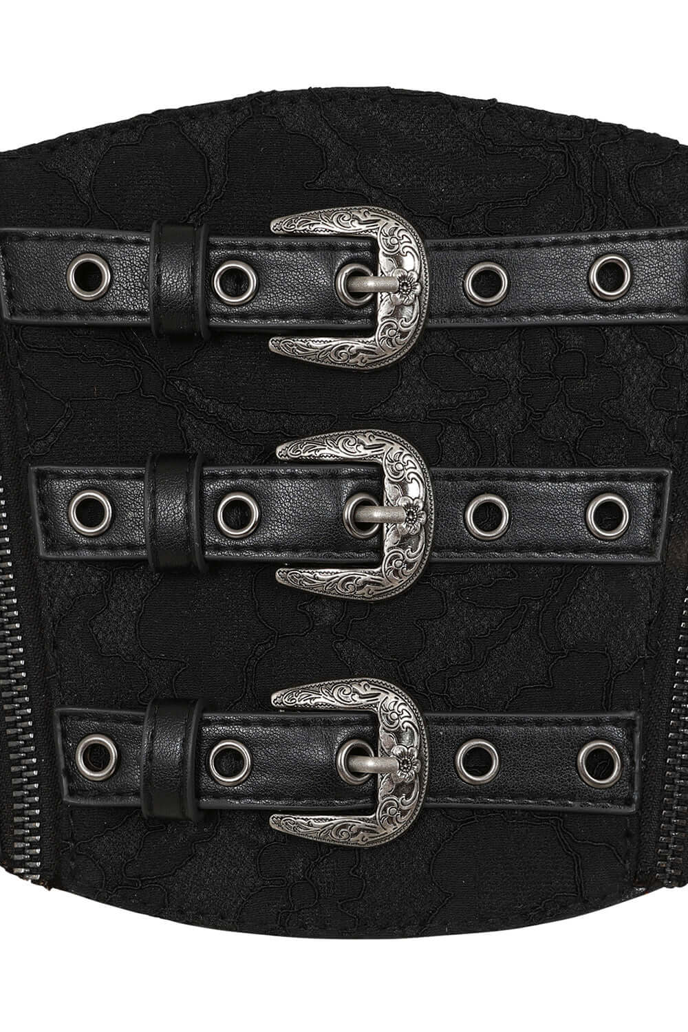 Fading Angel belt lace-up sides zip fastening by Banned Apparel