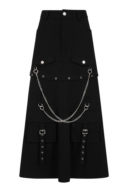 Gothic Cargo Skirt - Zip Off Punk Maxi to Mini | Banned Apparel