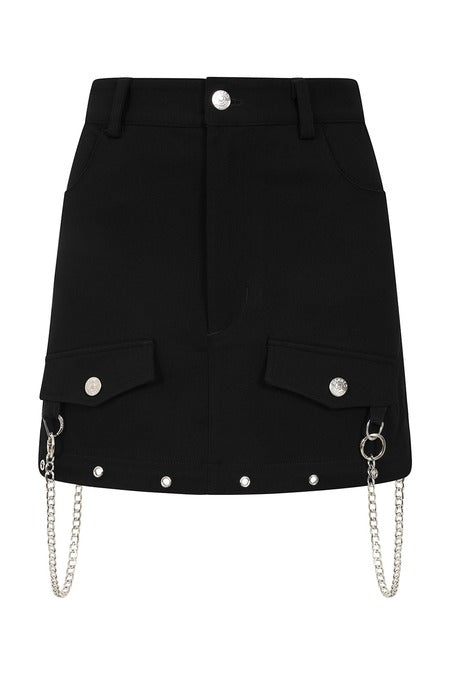 Gothic Cargo Skirt - Zip Off Punk Maxi to Mini | Banned Apparel