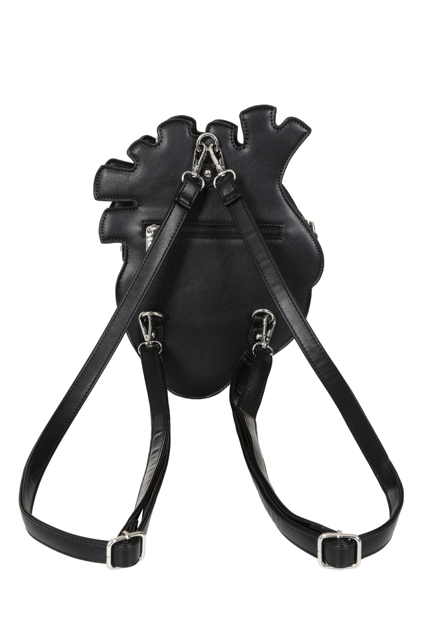 Banned Apparel Heartbreaker Harness Anatomical Heart Backpack back view