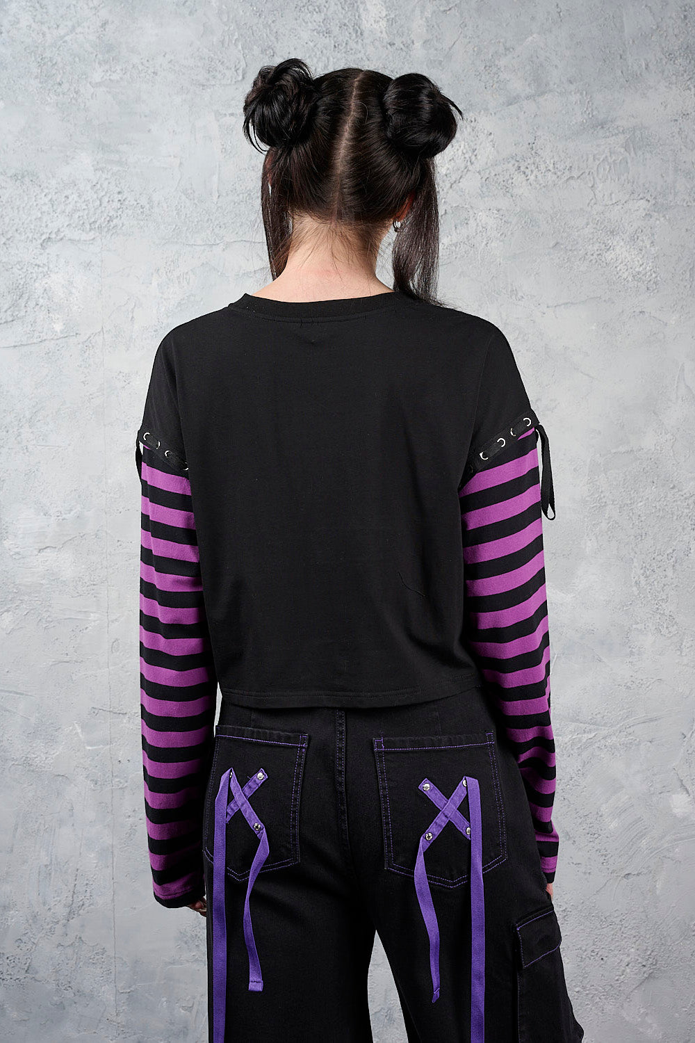 Banned Apparel My Heart Hacker Kawaii Goth Top back view on a model