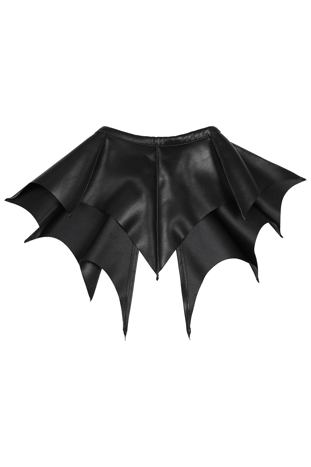 Back view of the Banned Apparel Black bat-winged collar on a white background