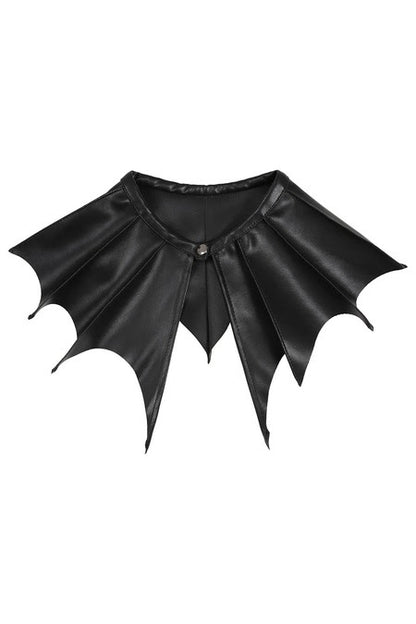 Banned Apparel Black bat-winged collar on a white background