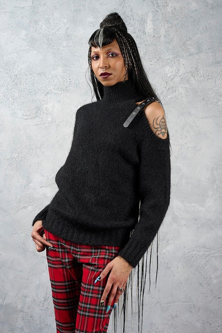Banned Apparel Nocturne Bind Cold Shoulder Jumper