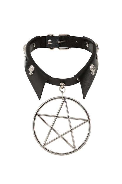 Banned Apparel Restrict Pentagram choker bold gothic aesthetic statement accessory