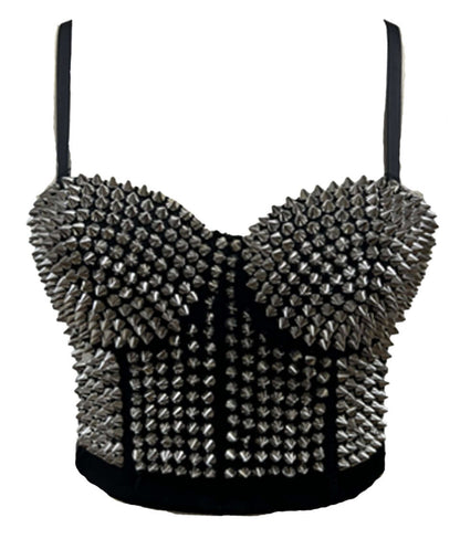 Xenia Silver crop top must-have alternative fashion by Banned Apparel