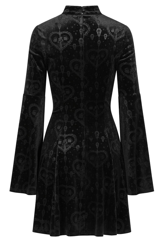 Banned Lucinda dress back view - gothic lace overlay with romantic silhouette