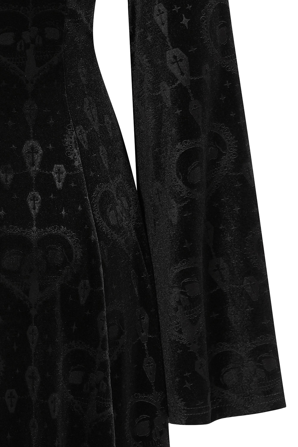 Banned Lucinda gothic dress full length view - elegant black lace alternative fashion