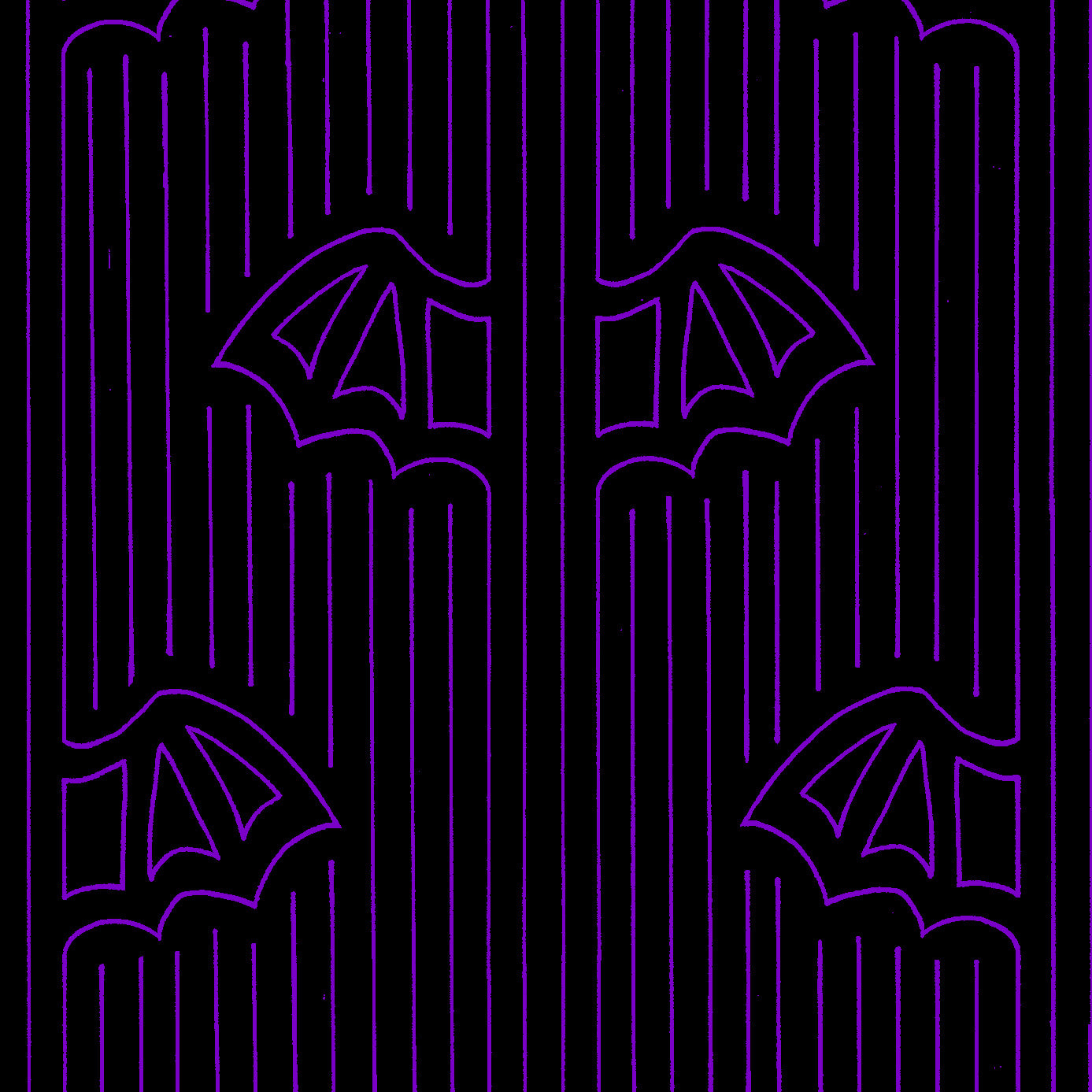 ANTIBrand Nocturne Lines Combat Boots – Purple Bat Pinstripe