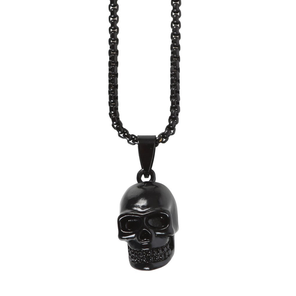 Gothic Gifts Black Obsidian Skull Necklace - Kate's Clothing