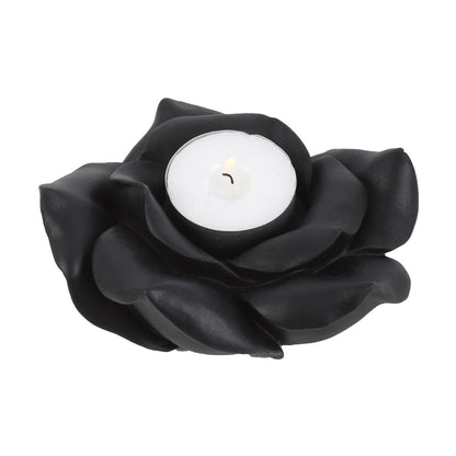 Gothic Gifts Black Rose Resin Tealight Holder - Kate's Clothing