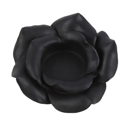 Gothic Gifts Black Rose Resin Tealight Holder - Kate's Clothing