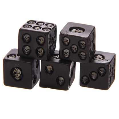 Gothic Gifts Black Skull Dice - Pack of 5 - Kate's Clothing