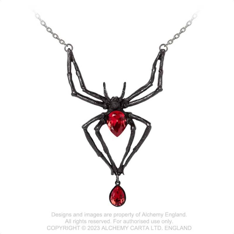 Alchemy Black Widow Pewter Necklace - Kate's Clothing