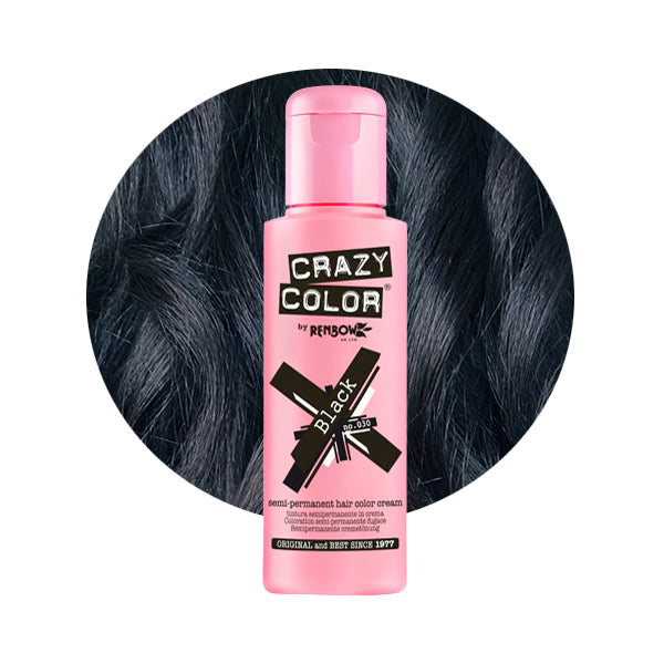 Crazy Colour Semi Permanent Hair Dye - Black - Kate's Clothing