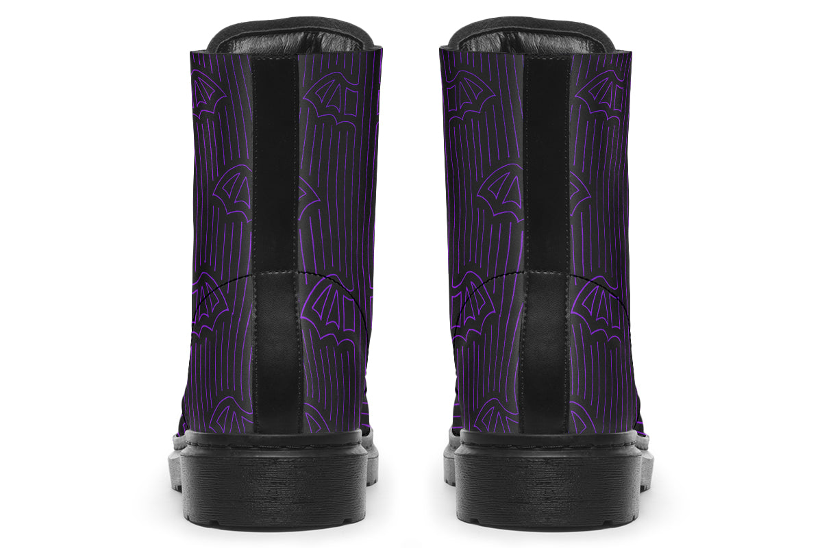 ANTIBrand Nocturne Lines Combat Boots – Purple Bat Pinstripe