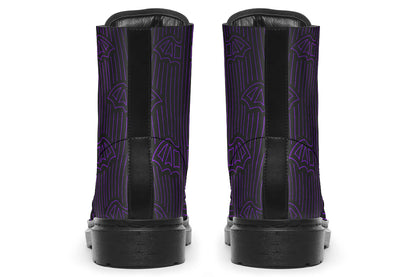 ANTIBrand Nocturne Lines Combat Boots – Purple Bat Pinstripe