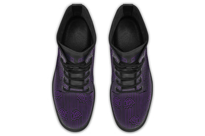 ANTIBrand Nocturne Lines Combat Boots – Purple Bat Pinstripe