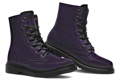 ANTIBrand Nocturne Lines Combat Boots – Purple Bat Pinstripe