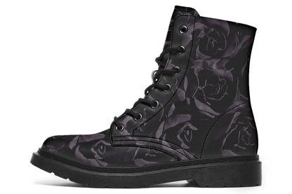 Blackest Roses Vegan Combat Boots | ANTIBrand Floral Goth Style
