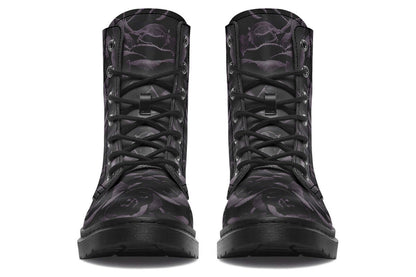 Blackest Roses Vegan Combat Boots | ANTIBrand Floral Goth Style