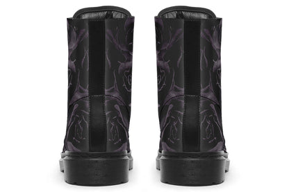 Blackest Roses Vegan Combat Boots | ANTIBrand Floral Goth Style